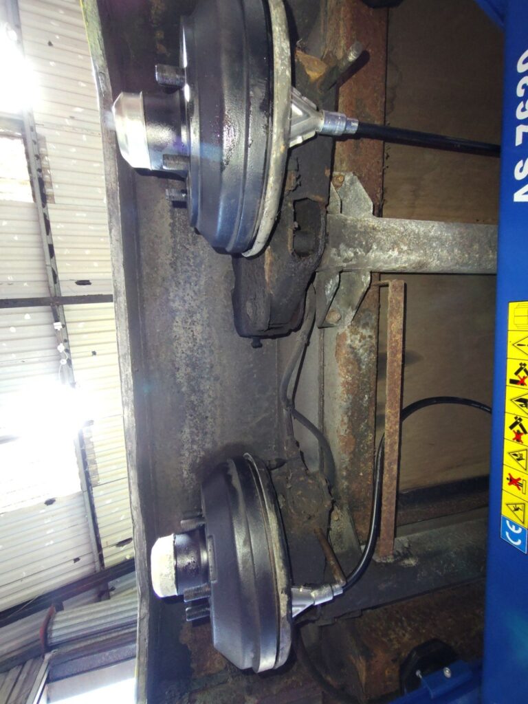 Finished trailer brake drum and hub refitted